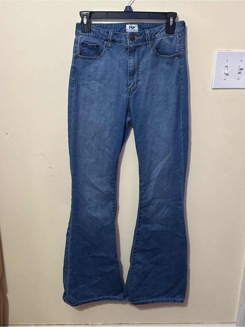 tokyo Darling Women's Flare Jeans - Medium Blue